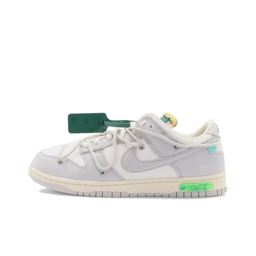 Off Белый x Nike Dunk 'The 50' №42 Низкий Топ Скейтборд Кроссовки Unisex Серый Белый