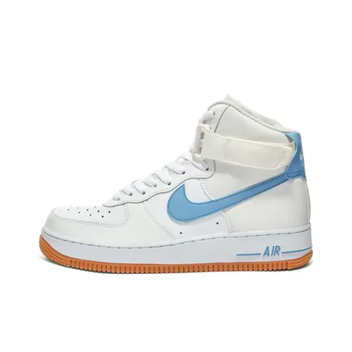 Nike Air FORCE 1 Покрытие Slip-Resistant Высокий Топ Скейтбординг Кроссовки Женские Белые Синие
