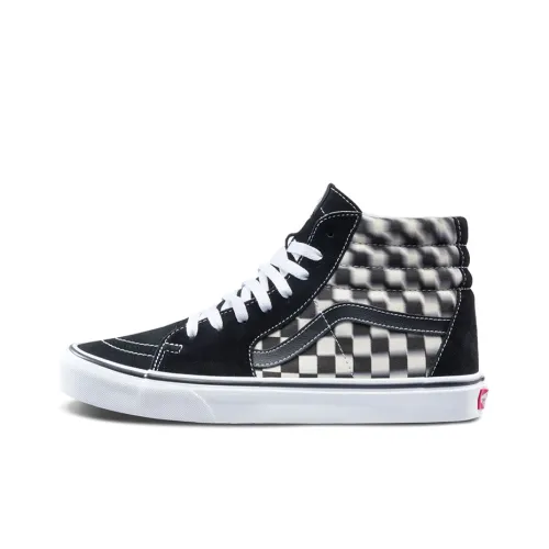 VANS SK8 High Топ Скейтборд Кроссовки Унисекс Черный Белый Клетка