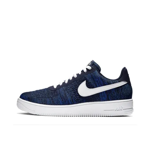 Nike Air Force 1 Flyknit 2,0 Flywire Покрытие Устойчивый к истиранию Низкий Топ Скейтбординг Кроссовки Мужские Синие
