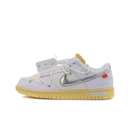Off Белый x Nike Dunk The 50 №1 Низкие Скейтбординг Кроссовки Unisex Белый Серебряный