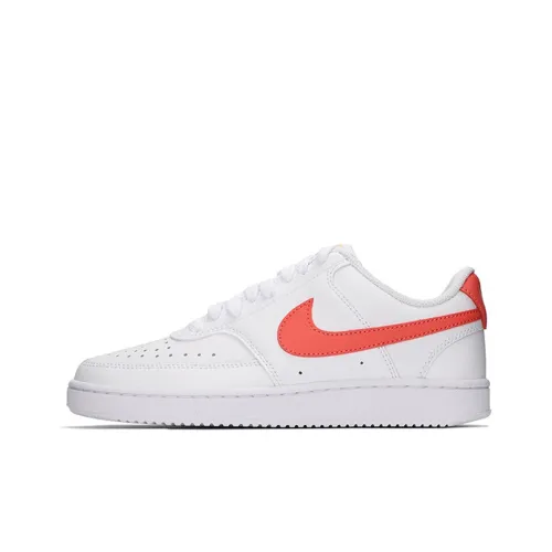 Nike Court Vision 1 Low Амортизаторы Шок Устойчивые к Износу Противоскользящие Низкий Топ Скейтборд Кроссовки Женские Белые Красные