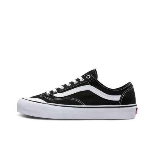 Vans Style 36 Износостойкий и Легкий Низкий Топ Скейтборд Кроссовки Унисекс Черный Белый