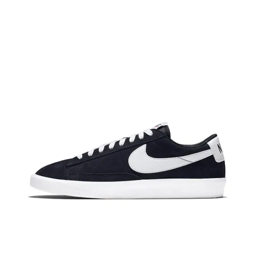 Nike Blazer PRM VNTG Замша Нескользящий Легкий Низкий Топ Скейтборд Кроссовки Унисекс Черный Белый