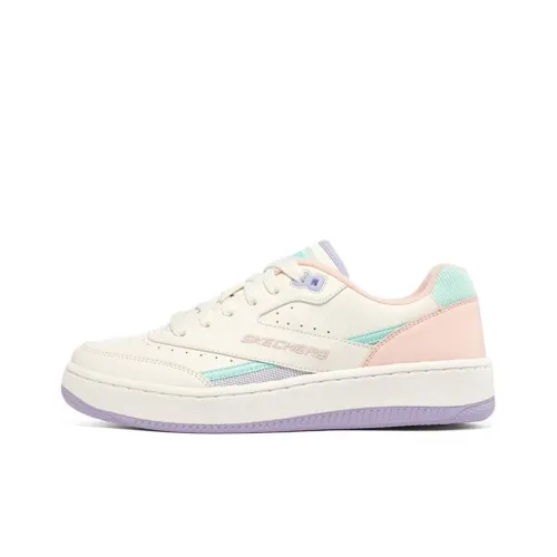 Skechers Sport Court 92 Low Топ Скейтборд Кроссовки Женские Бежевый Белый Розовый