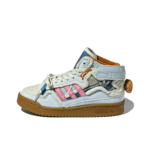 Melting Sadness x Adidas Originals FORUM Hibit MID Топ Скейтборд Кроссовки Unisex Light Blue