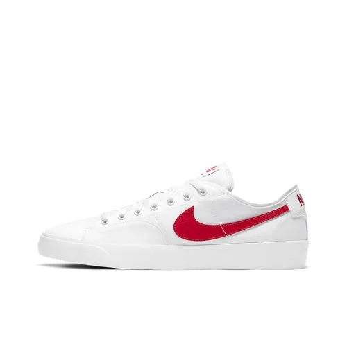 Nike Blazer SB Court Slip-resistant Lightweight Cushioning Abrasion-resistant Low-top Skateboard Shoes Unisex White Red