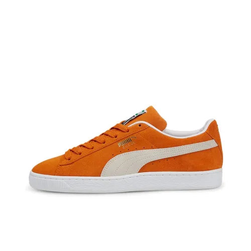 PUMA Suede Classic XXI Легкий Низкий Топ Скейтборд Кроссовки Мужские Оранжевые Белые
