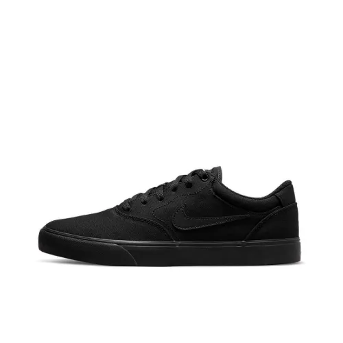 Nike SB Chron 2 Холст Slip-Resistant Амортизация Устойчивость к истиранию Легкий Низкий Топ Скейтборд Кроссовки Унисекс Черный