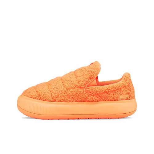 PUMA SUEDE MAYU Slip On Тедди Термический Износостойкий Легкий Низкий Топ Скейтборд Кроссовки Женские Оранжевый