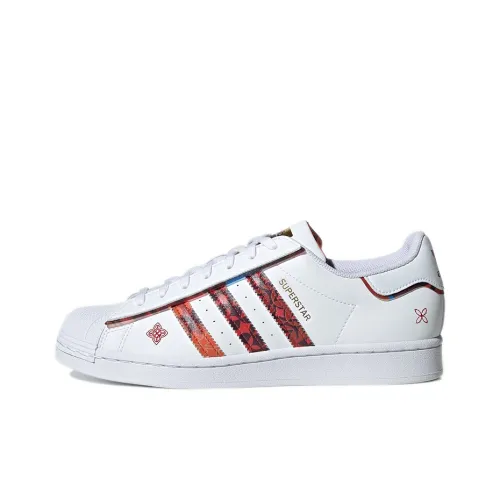 Adidas Originals SUPERSTAR CNY Low Топ Скейтборд Кроссовки Унисекс Белый Красный
