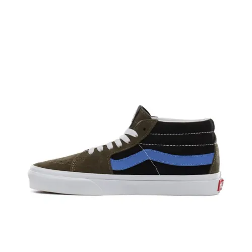 VANS SK8 Аbrasion Resistant Покрытие MID Топ Скейтборд Кроссовки Unisex Черный Зеленый