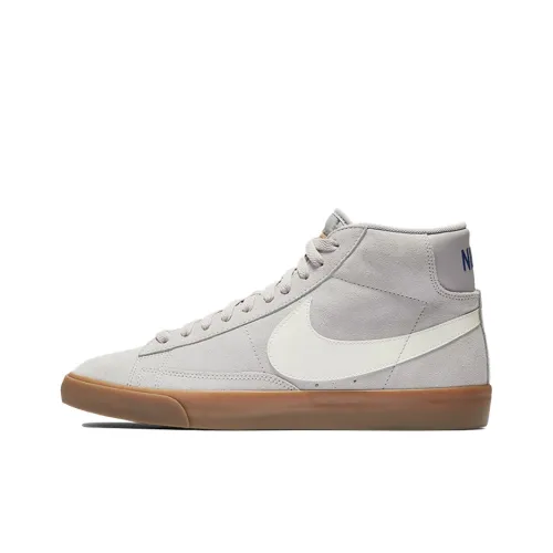Nike Blazer Non Slip Легкий MID Топ Скейтборд Кроссовки Мужские Серый Белый