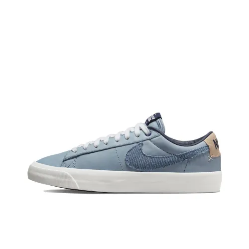 Nike Blazer Pro GT PRM Low Топ Скейтборд Кроссовки Унисекс Джинсовый Синий