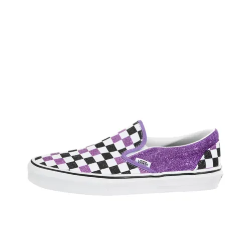 Vans Slip On Series Low Топ Скейтборд Кроссовки Женские Фиолетовый Белый Черный