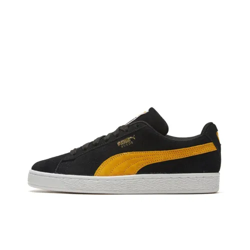 PUMA Suede Classic Low Топ Скейтборд Кроссовки Унисекс Черный Золото