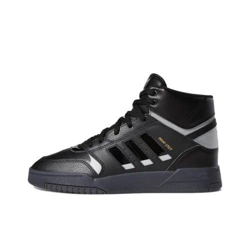 Adidas Originals Drop Step Slip-Resistant Abrasion-Resistant High Top Skateboard Shoes Men's Black White Adidas Originals Drop Step Slip-Resistant Abrasion-Resistant Высокие Кроссовки для скейтбординга Мужские Черный Белый