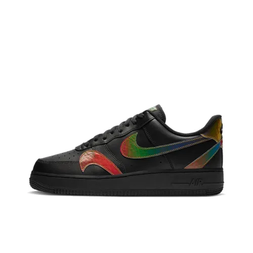 Nike Air FORCE 1 'Misplaced Swoosh' Покрытие Slip-resistant Low Top Скейтборд Кроссовки Мужские Черные