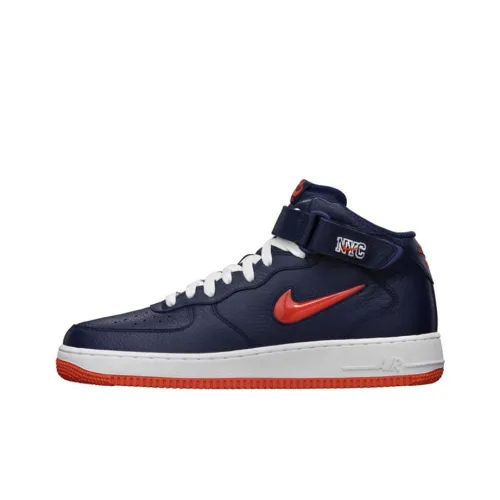 Nike Air Force 1 Покрытие Slip-Resistant MID Топ Скейтборд Кроссовки Мужской Синий