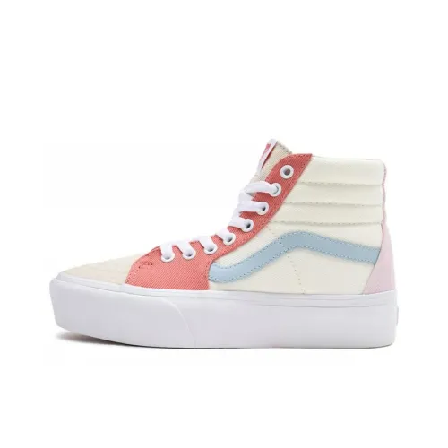 Vans SK8 High Скейтборд Кроссовки Унисекс Розовые Белые
