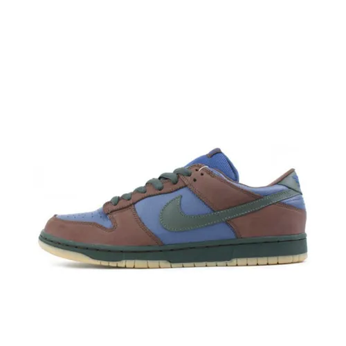 Nike Dunk SB Barf Slip-resistant Abrasion-resistant Легкий Low Top Скейтбординг Кроссовки Мужские Коричнево-синие