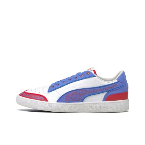 PUMA Ralph Sampson MR DOODLE Низкие Кроссовки для скейтбординга Унисекс Белый Синий Красный