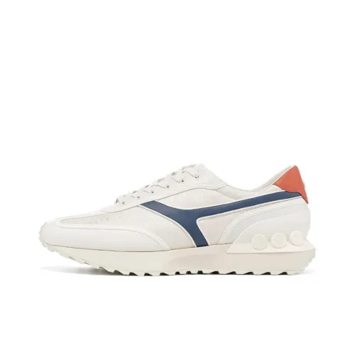 LI NING 1990 Беговые кроссовки Низкий топ Экрю/Серый Индиго/Чайный красный Мужской