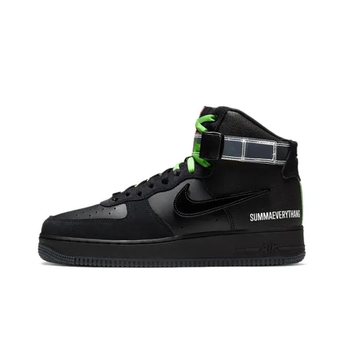 Lauren Halsey x Nike Air FORCE 1 High 'Summaeverythang' Высокие Кроссовки для скейтбординга Унисекс Черный Замша