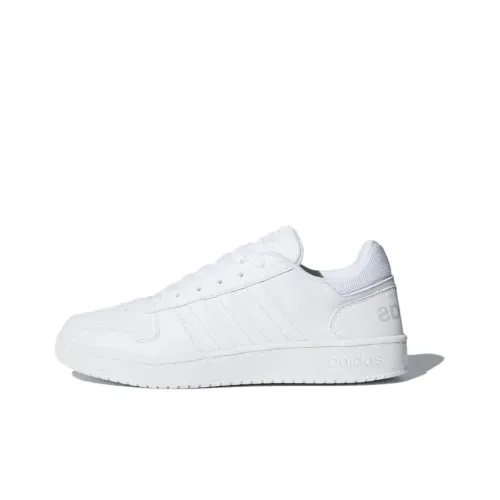 ADIDAS NEO Hoops 2,0 Slip-on Устойчивый к истиранию Легкий Низкий топ Кроссовки для скейтбординга Унисекс Белый