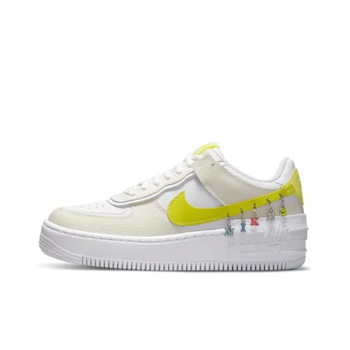 Nike Air FORCE 1 Low Топ Скейтборд Кроссовки Женские Белые Желтые