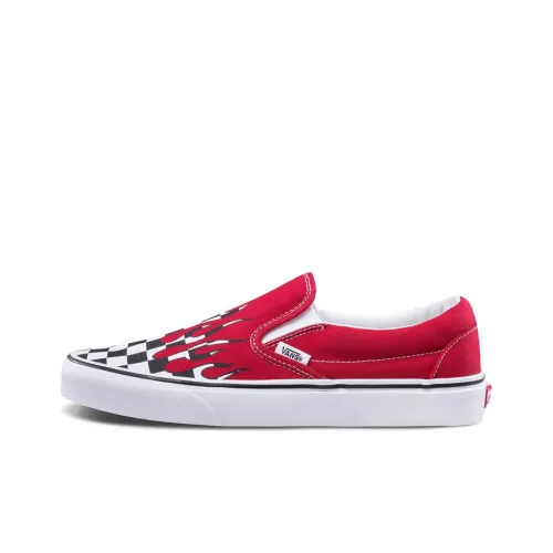 Vans Slip On Series Low Топ Скейтборд Кроссовки Унисекс Красный