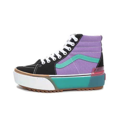Vans SK8 High Топ Скейтборд Кроссовки Женские Зеленый Фиолетовый