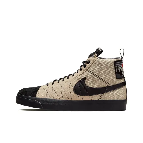Nike Blazer SB ZOOM PRM 'Acclimate Пачка' Противоскользящие Устойчивые к истиранию MID Скейтборд Кроссовки Унисекс Коричневый Черный