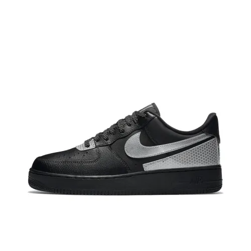 Nike Air Force 1 Low Топ Скейтборд Кроссовки Мужские Черные Серебряные