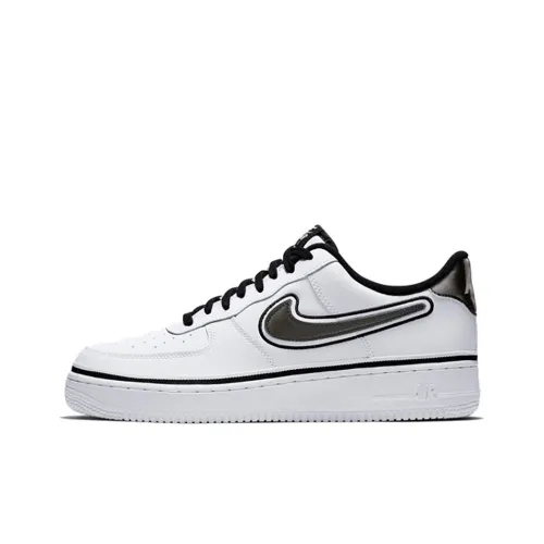 Nike Air FORCE 1 Slip-resistant Abrasion-resistant Легкий Low-top Скейтбординг Кроссовки Унисекс Черный Белый