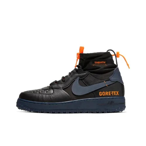 Nike Air FORCE 1 Wtr GT Покрытие Balance Противоскользящие Устойчивые к истиранию Высокий Топ Скейтбординг Кроссовки Унисекс Черный Синий