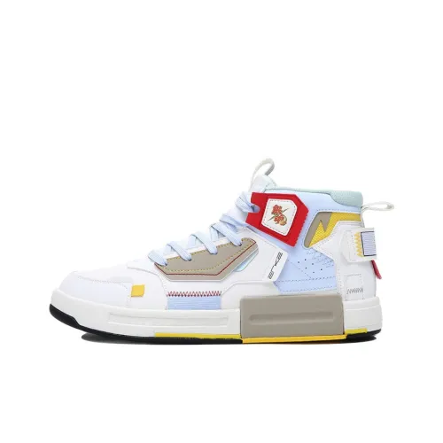 Erke Strange Bullet 3,0 Gintama Slip-on Устойчивый к истиранию MID Топ Скейтборд Кроссовки Женские Белые Синие Красные