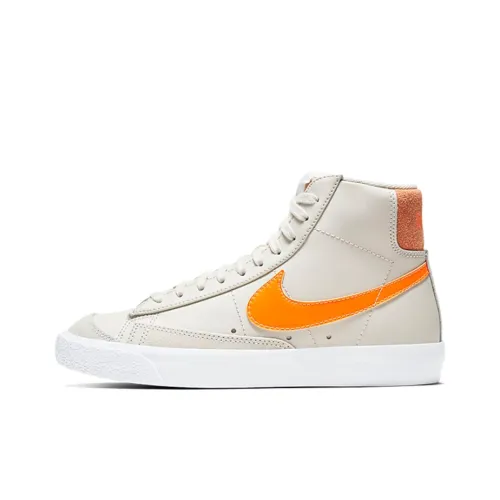 Nike Blazer 77 Покрытие Slip-Resistant MID Топ Скейтборд Кроссовки Женские Белые Апельсиновые