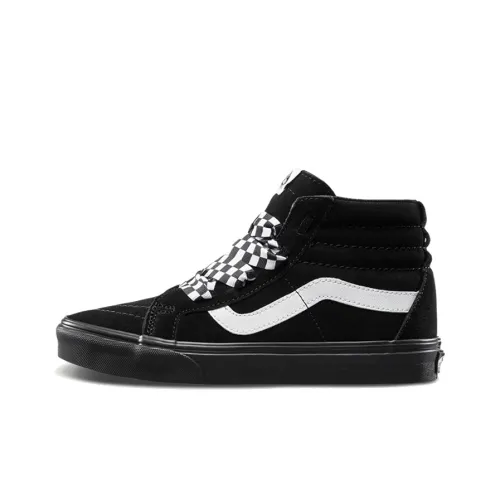 Vans SK8 Check Wrap Alt Кружево Высокие Кроссовки для скейтбординга Женские Черные