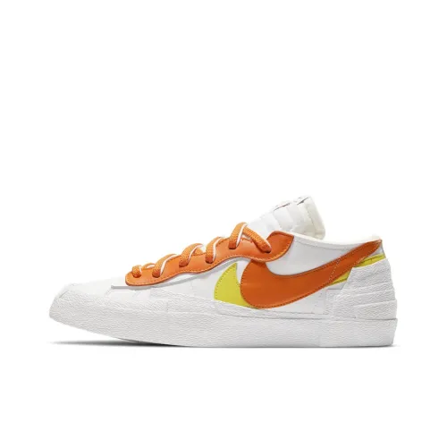 Sacai совместный бренд x Nike Blazer 'Magma Orange' Низкие Скейтборд Кроссовки Unisex Белый Оранжевый