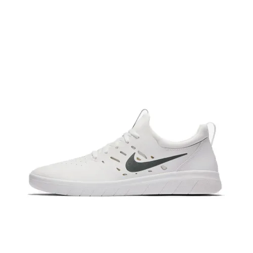 Nike SB Nyjah Free Slip-Resistant Low Top Скейтборд Кроссовки Унисекс Белый