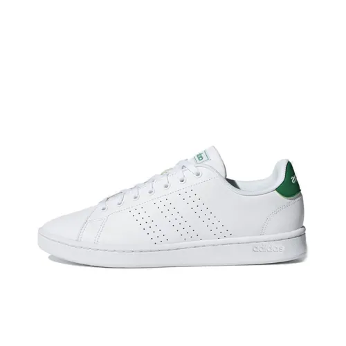 Adidas Neo ADVANTAGE Slip-resistant Lightweight And Breathable Скейтборд Кроссовки Low-Top Унисекс Белый Зеленый