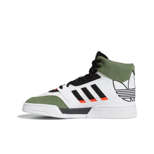 Adidas Originals Drop Step XL Slip-on Устойчивые к истиранию Высокие Кроссовки для скейтбординга Унисекс Зеленый Белый Черный