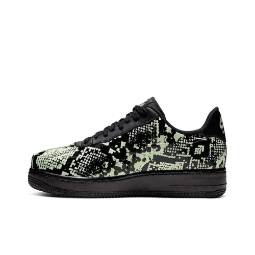 Nike Air FORCE 1 Foamposite Snakeskin Slip-resistant Shock Absorbers Low Top Скейтбординг Мужской Черный Зеленый