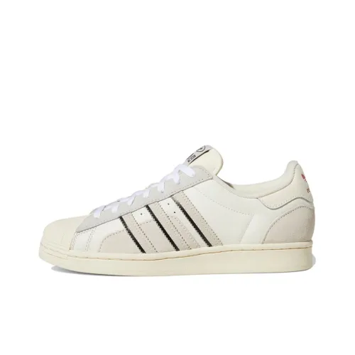 Adidas Originals SUPERSTAR Износостойкий и Легкий Низкий Топ Скейтборд Кроссовки Унисекс Серый Бежевый