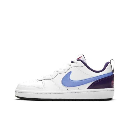 nike Court Borough Low 2 Противоскользящие Устойчивые к истиранию Низкие Кроссовки для скейтбординга Женские Белые Синие Фиолетовые