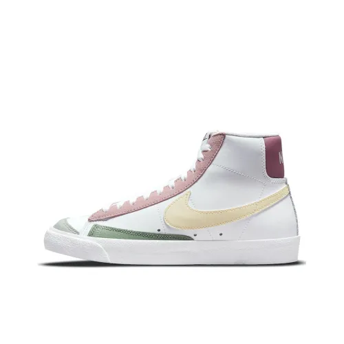 Nike Blazer 77 Легкий MID Скейтборд Кроссовки Мужские Белый Розовый Зеленый