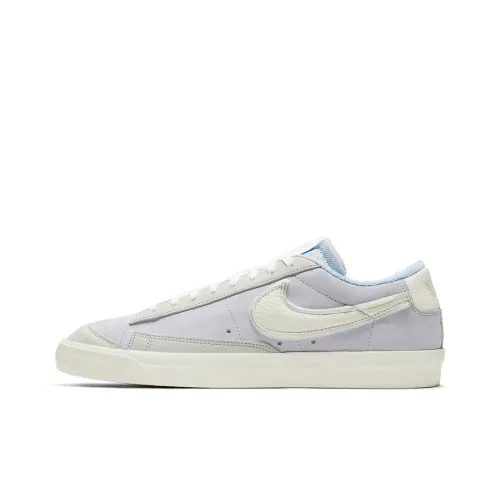 nike Blazer Football GREY Противоскользящий Устойчивый к истиранию Низкий Топ Скейтбординг Мужской Бежевый Белый Синий