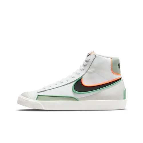 Nike Blazer 77 Противоскользящие устойчивые к истиранию MID Скейтбординг Кроссовки Unisex Белый Серый Зеленый