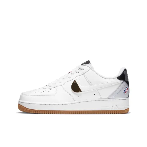 Nike Air Force 1 NBA Pack Низкие Скейтбординг Кроссовки Унисекс Черный Белый